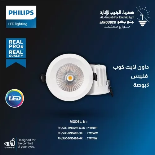 داون لايت كوب دفن ( 8 بوصة - 20 سم ) 40 واط لون الانارة ابيض فيليبس