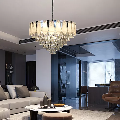 نجف مودرن فضي E14*5L قطر 40 سم