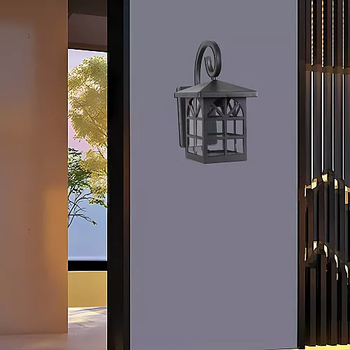 فانوس جلاسي خارجي اسود E27
