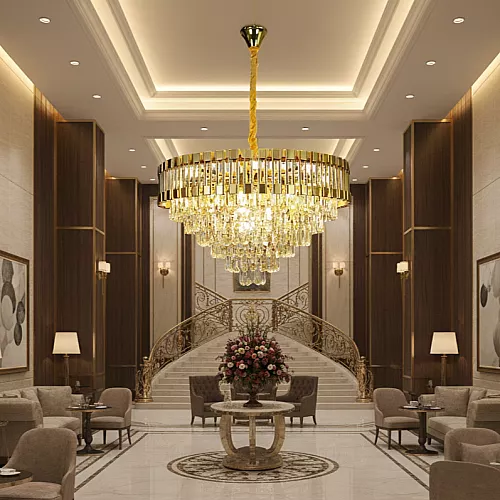 نجف مودرن شمعدان ذهبي + فضيE14*12