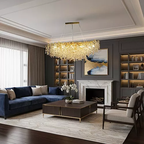 ابليك حائط جداري مودرن فضي مع رمادي مع شفاف ثنائي E14*2L