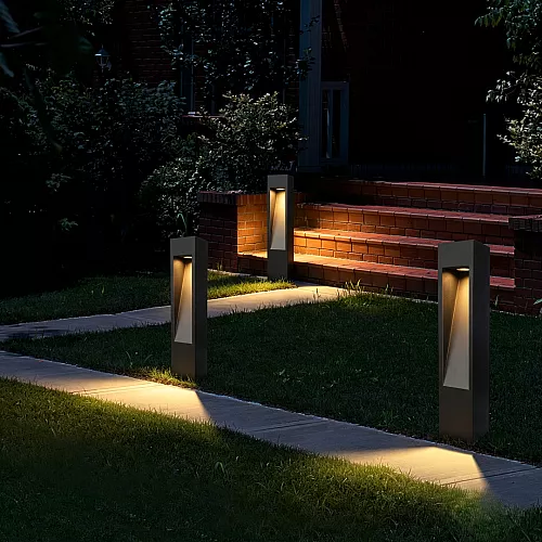 جداري بوابة خارجي عين 4 انارة امامية اسود + اصفر LED