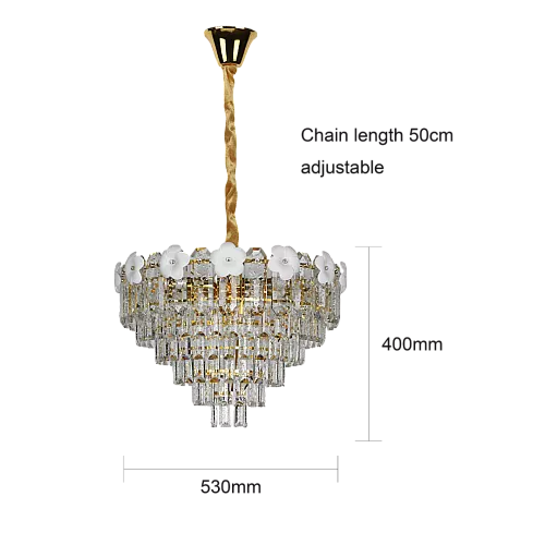 نجف كريستال ذهبي E14*9L قطر 600 ملم