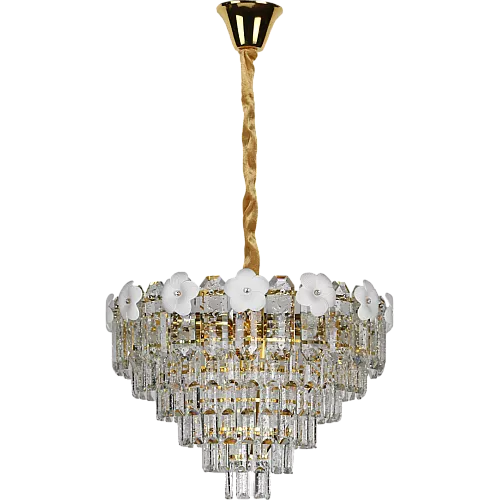 نجف كريستال ذهبي E14*9L قطر 600 ملم
