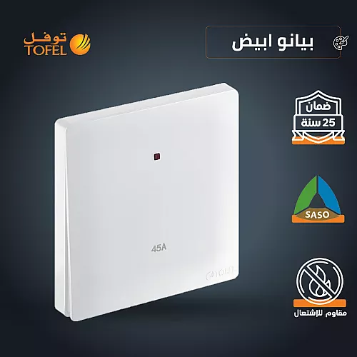 فيش منفذ كمبيوتر مع هاتف تلفون لون ابيض بيانو