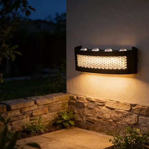 جداري بوابة اسود لون الانارة اصفر LED بلاستيك