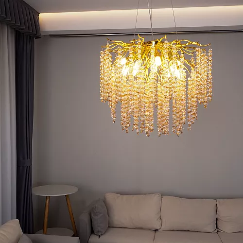 ابليك جداري مودرن ذهبي مع شفاف E14*2L