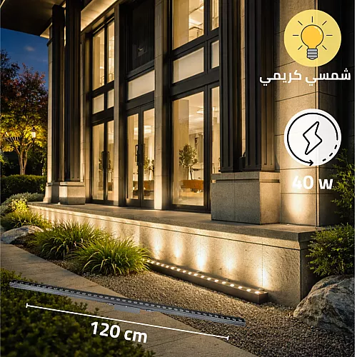 إضاءة أبليك حائط مودرن أسود لون الانارة أصفر 12 واط قطر 60 سم