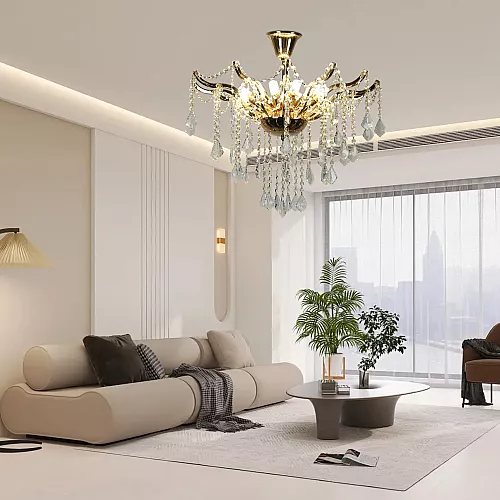 نجف مودرن شمعدان ذهبي + فضيE14*3