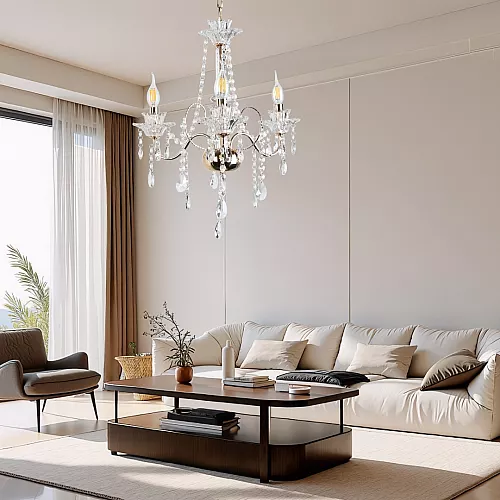 نجف مودرن شمعدان ذهبي + فضيE14*3