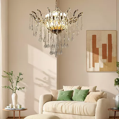 نجف مودرن شمعدان ذهبي + فضيE14*3