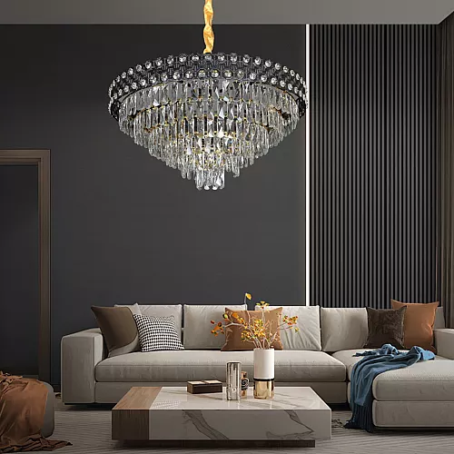 علاقي مودرن اسود + ذهبي E14*5 مقاس 400 ملم