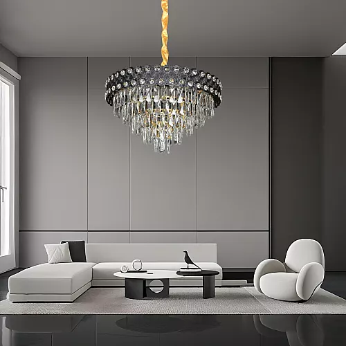علاقي مودرن اسود + ذهبي E14*9 مقاس 600 ملم