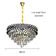 علاقي مودرن اسود + ذهبي E14*9 مقاس 600 ملم