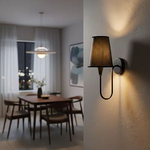 إضاءة جدارية مودرن اسود E14*1