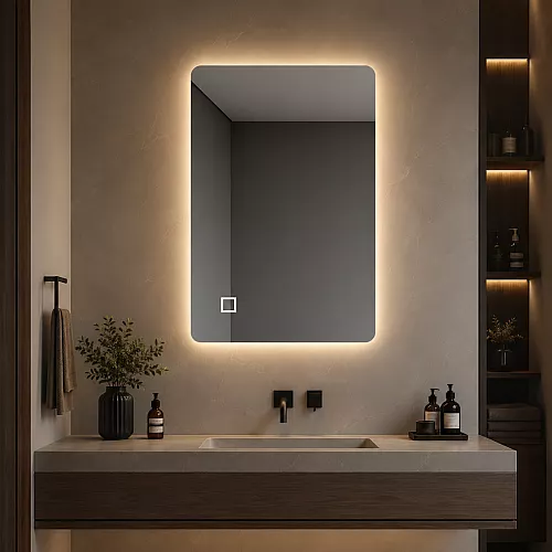 مراية بيضاوي 60*100 ليد 3 اضاءات