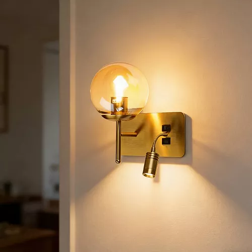 إضاءة ابليك حائط مودرن مفرد فضي E27*1L