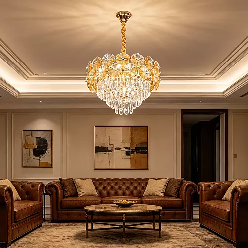 علاقي مودرن ذهبي E14*5 مقاس 400 ملم