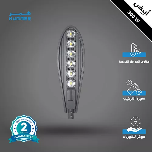 كشاف خارجي لون الانارة ابيض مع خلية حساس ضوء 6 عدسات 300 واط