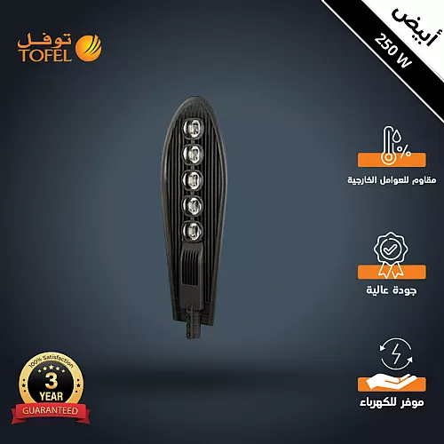 كشاف خارجي لون الانارة ابيض مع خلية حساس ضوء 6 عدسات 300 واط