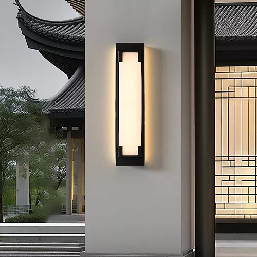 جداري بوابة خارجي عين 4 انارة امامية اسود + اصفر LED