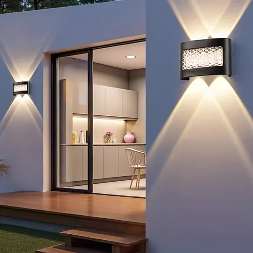 جداري بوابة اسود لون الانارة اصفر LED بلاستيك