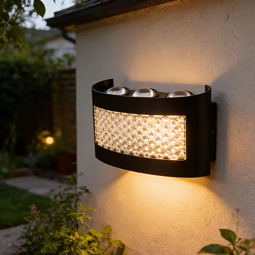 جداري بوابة همر خارجي اسود لون الانارة اصفر رباعي 8عين LED بلاستيك