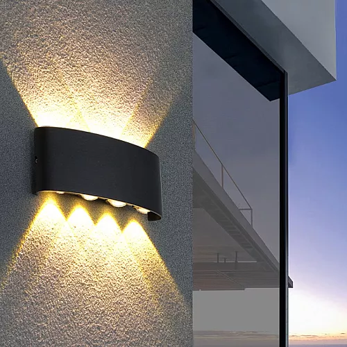 جداري بوابة همر خارجي اسود لون الانارة اصفر رباعي 8عين LED بلاستيك