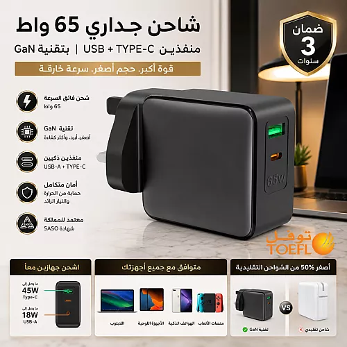 محول فاصل الشحن الذكي وفصل الطاقة التلقائي Type-C بقوة تصل إلى 140 واط لحماية بطارية الجوال