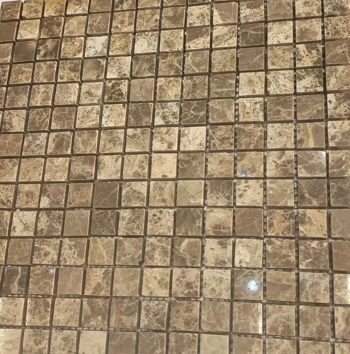 موزاييك رخام إمبرادور طبيعي 2.3 سم شبكة 30×30 سم