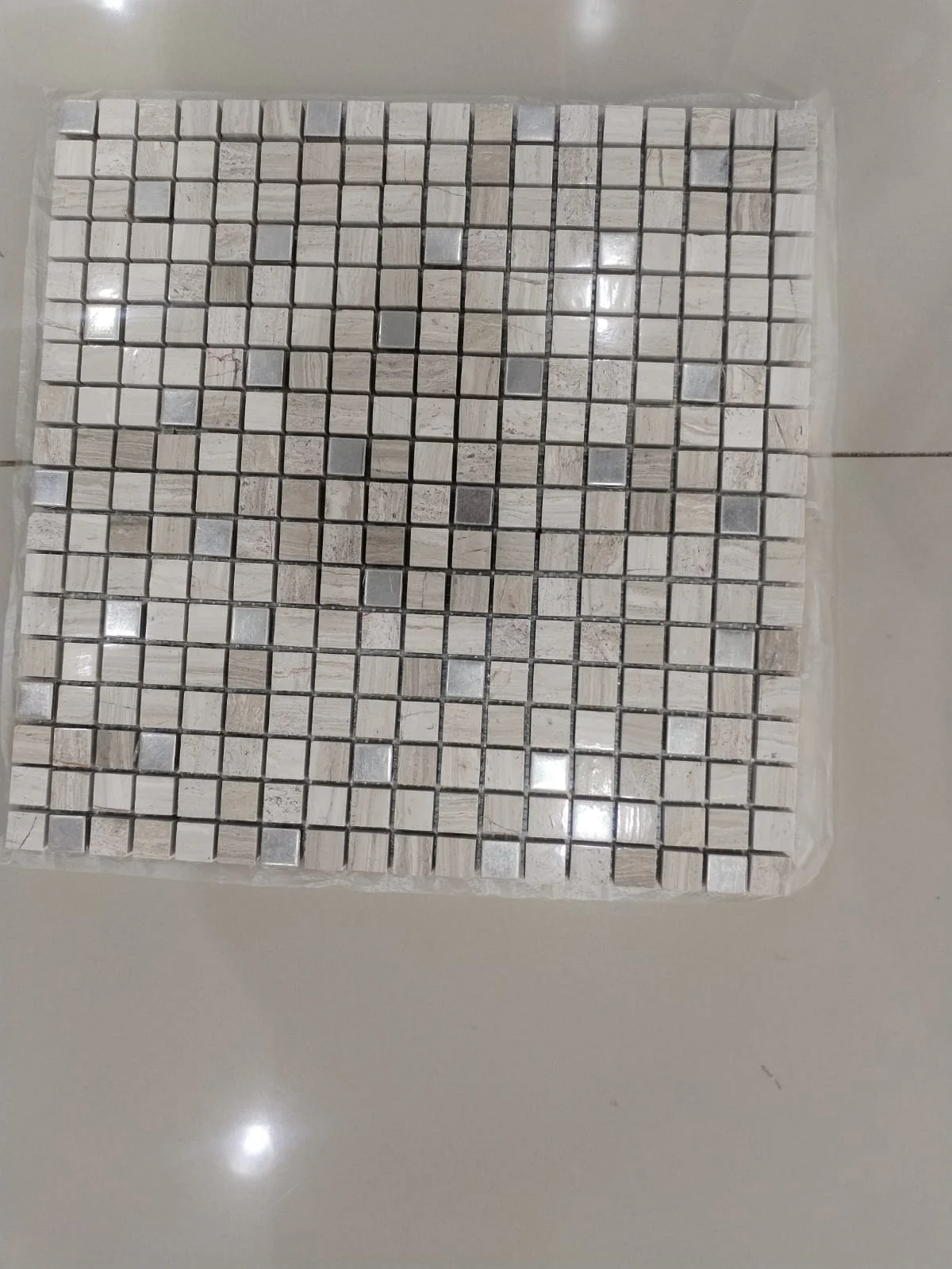موزاييك حجر وفضي صغير FYSM040