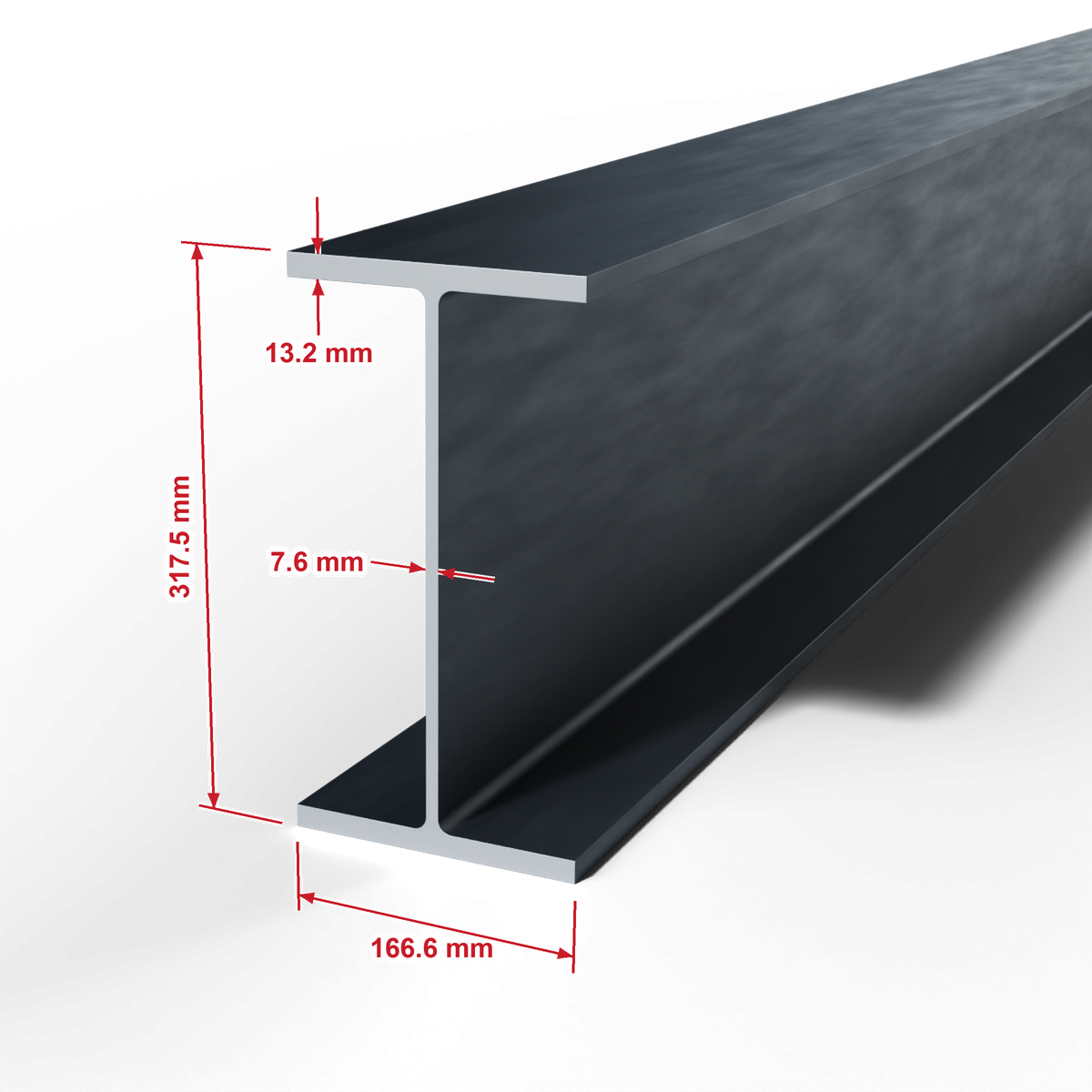 جسور حديدية عريضة الحواف ASTM A572 Gr.50 مقاس 317.5×166.6×12000 مم