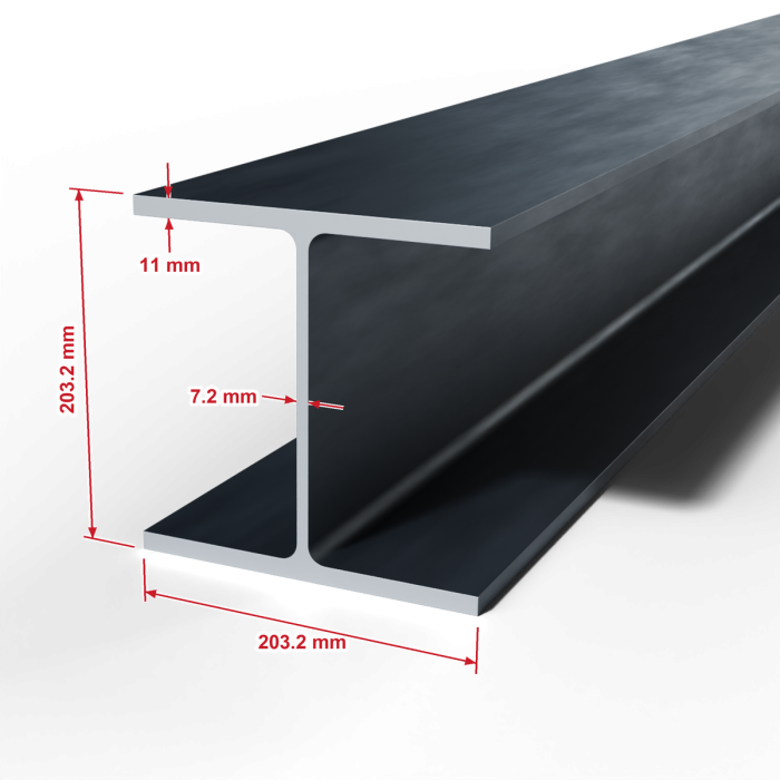 كمرة واسعة الحافة W-Beams ASTM A992 مقاس 203.2×203.2×12000 مم