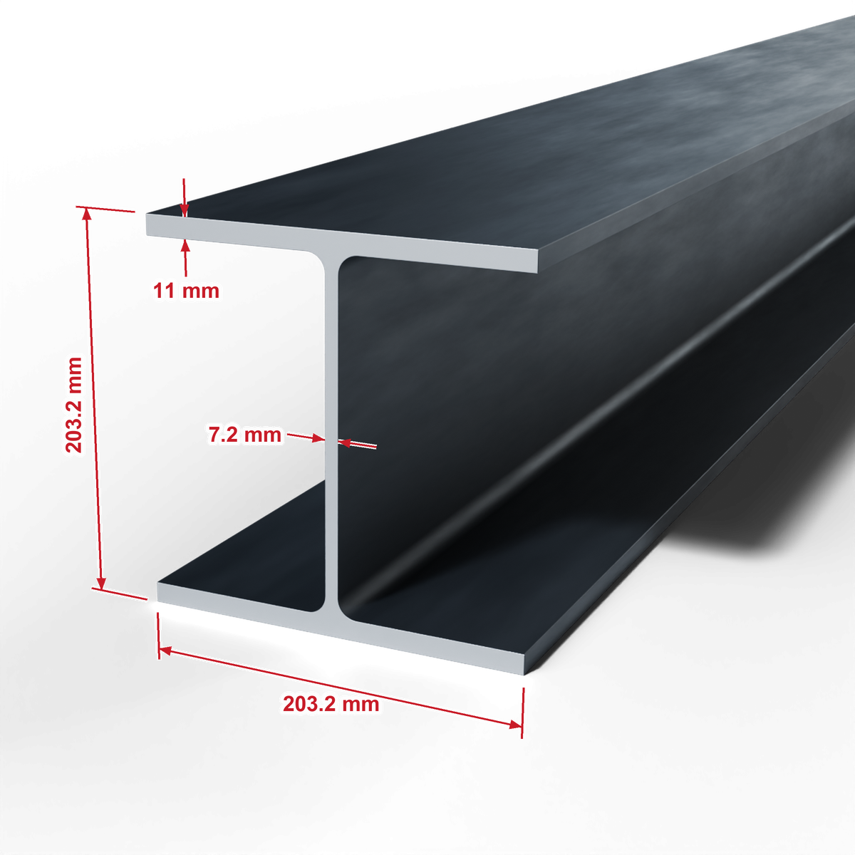 كمرة واسعة الجناح W-Beams ASTM A572 Gr.50 203.2×203.2×6000 مم