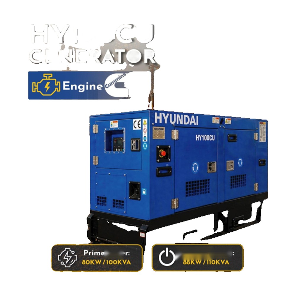 مولد كهرباء ديزل صامت هيونداي (20-100 كي في أيه) (Model: HY100CU · 100 كي في أيه)
