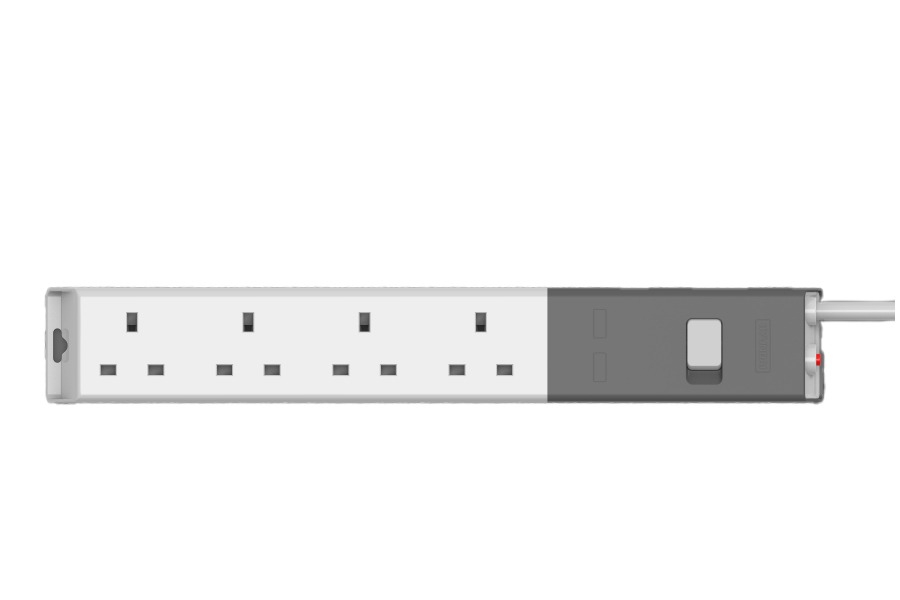 توصيلة كهرباء هيونداي 4 منافذ 3 متر | مقاومة للحريق 13A (مميزات: Without USB)