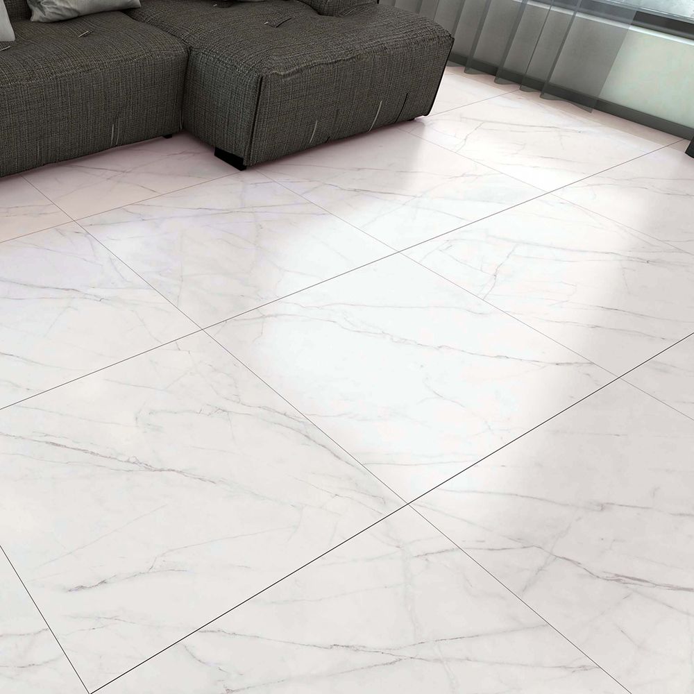 بلاط أرضيات 60×60×1.0 سم رمادي فاتح لامع – موديل FT 250-9821
