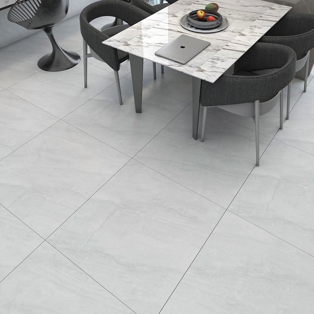 بلاط أرضيات 60×60×1.0 سم رمادي فاتح لامع – موديل FT 250-9828