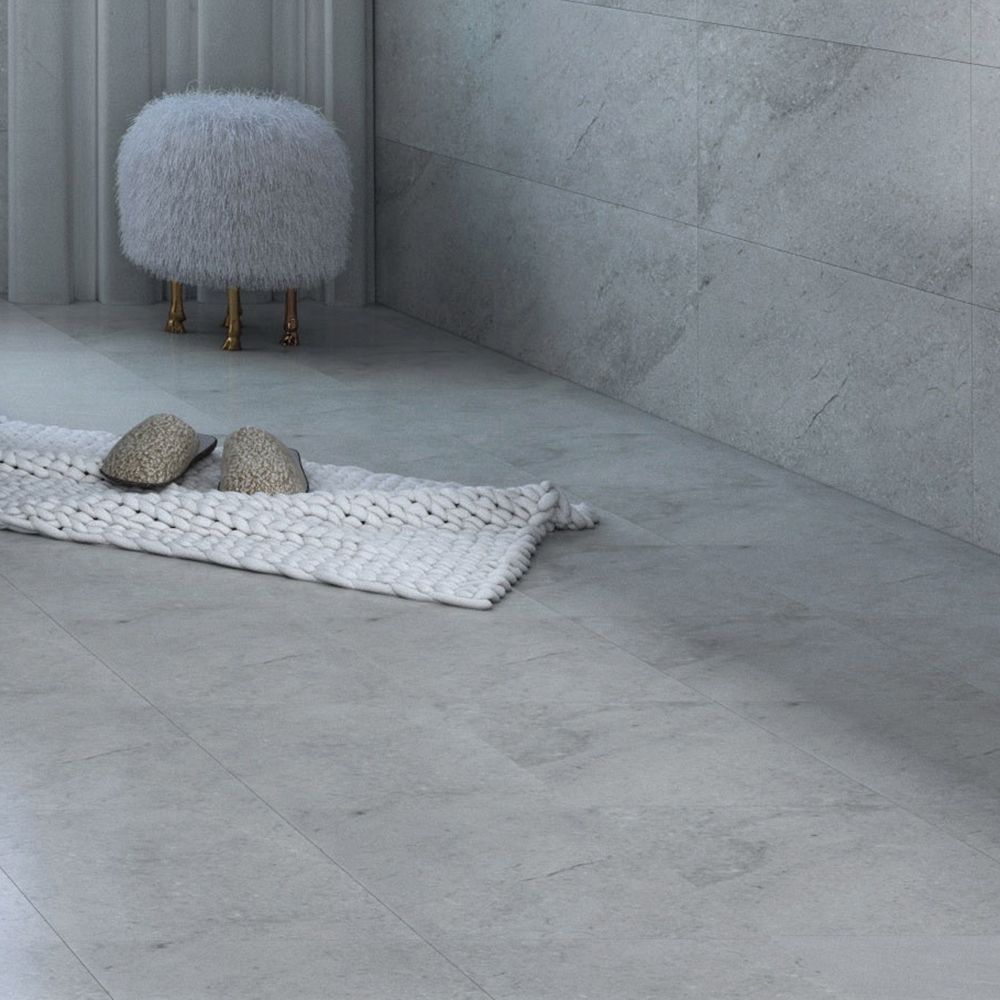 بلاط أرضيات 30×30×0.9 سم - رمادي حجري مطفي – موديل 070-10171