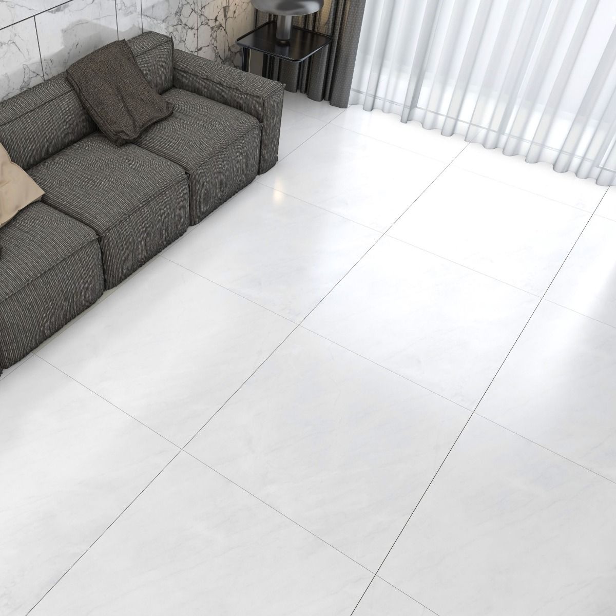 بلاط ارضيات 60×60×1.0 سم - أبيض لامع – موديل FT 250-10297