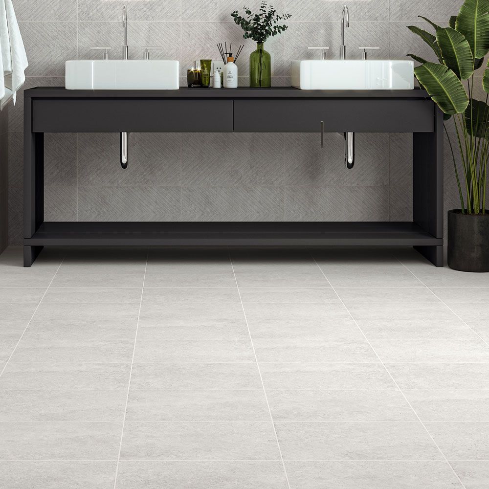 بلاط أرضيات 30×30×0.9 سم - رمادي فاتح