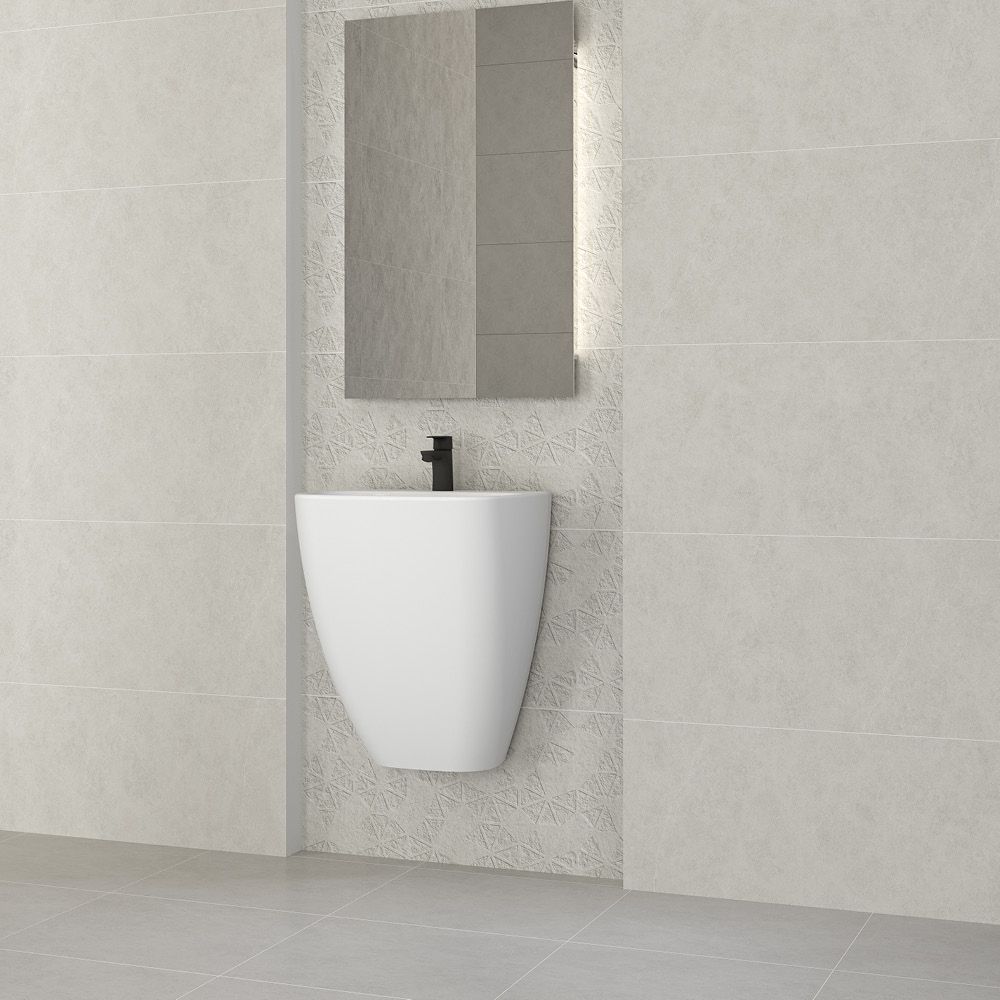 بلاط ديكور جدران 40×80×1.0سم - رمادي فاتح