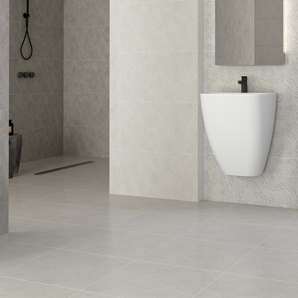 بلاط أرضيات 40×40×1.0 سم - رمادي فاتح