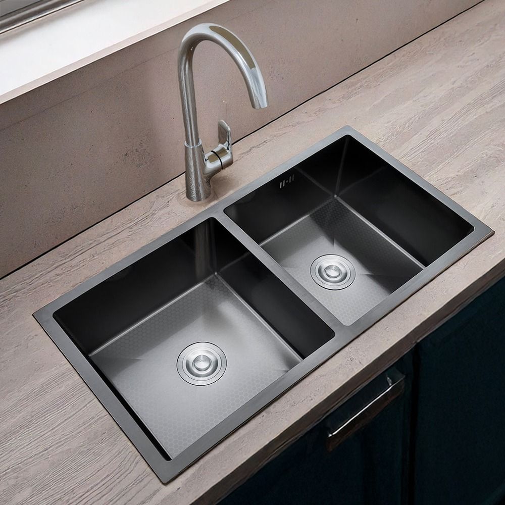 حوض مطبخ ستانلس ستيل 90×45 - أسود
