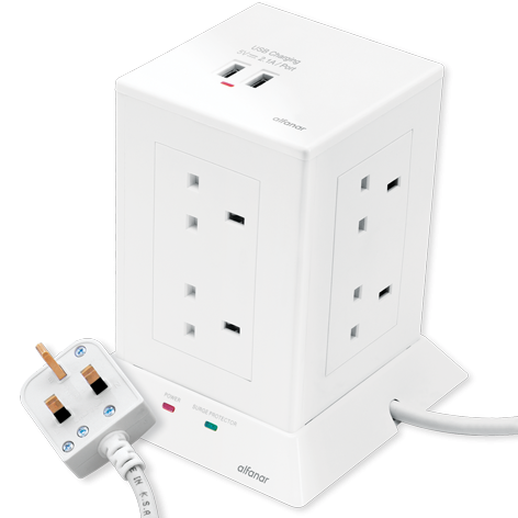 توصيلة كهرباء الفنار 8 مخارج مخرجين USB