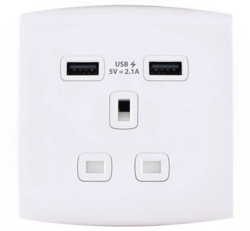 فيش 13 امبير مع USB كلاسيك الف من الفنار