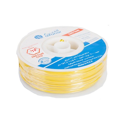 سلك نحاس من الفنار- 450/750 فولت - طول اللفه 250 قدم - AWG/THNN AWG10   /PVC - اصفر