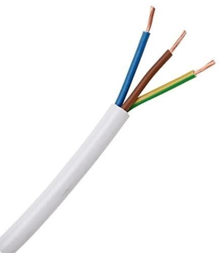 كيبل مرن (فلكسيبل) نحاس PVC من كوابل العربية - مقاس 3×4 - طول اللفه 91.44 متر - 300/500 فولت - ابيض