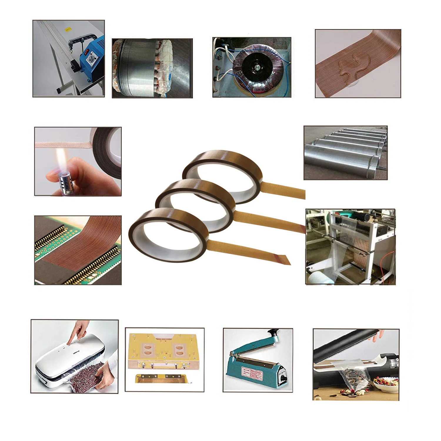 شريط PTFE مطلي 20م مقاوم للحرارة العالية 0.18مم لآلات اللحام