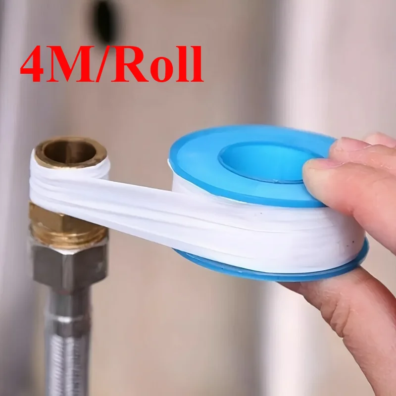 شريط PTFE 4م لإحكام المواسير بدون زيت أبيض للسباكة